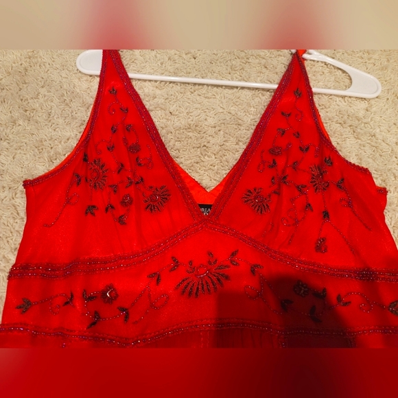 RARE VINTAGE Adrianna Papell Beaded Red Dress - Size 8 NWOT - Picture 2 of 5